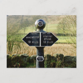 Bergmarke auf dem Rochdale-Kanal Postkarte