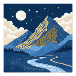 Bergmondlicht Fotodruck