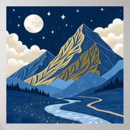 Bergmondlicht Poster