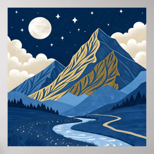 Bergmondlicht Poster (Vorne)