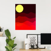 Bergmoon Landschaft Poster (Heimbüro)