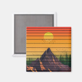 BERGNATURSCHUTZ VINTAGER SONNENSCHIRM MAGNET (Vorderseite/Rückseite)