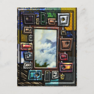 Bergnebel Gerahmt von Formen und Texturen Postkarte