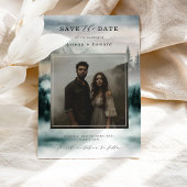 Bergnebel Pinienwald Save the Date Foto Einladung