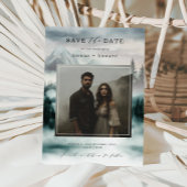 Bergnebel Pinienwald Save the Date Foto Einladung