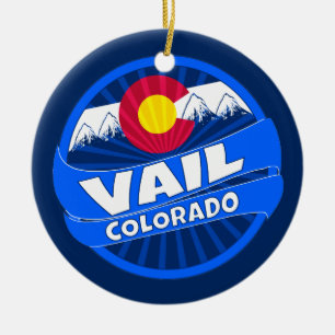 Bergornament Vail Colorado Keramik Ornament