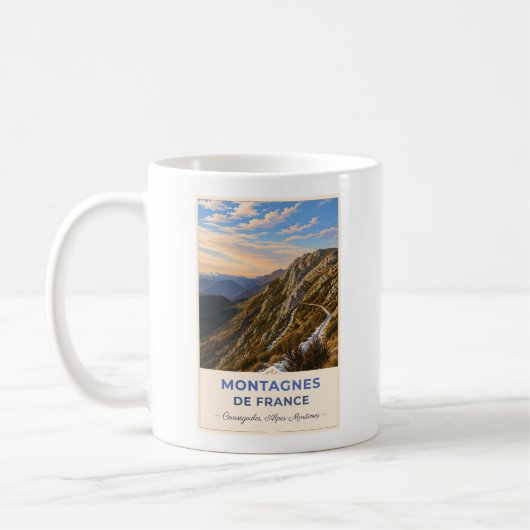 Bergpfad durch die französischen Alpen Kaffeetasse (Links)
