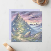 Bergpfad und Angebot Mitteilungskarte (Vorderseite/Rückseite Beispiel)