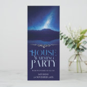 Bergreflexion Astro Sky Housewarming Party Einladung (Stehend Vorderseite)