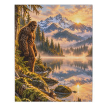 Bergreflexionen Bigfoot Faux-Wrapped-Leinwand