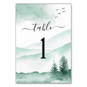Bergregion Rustikale Hochzeit Tischnummer (Rückseite)