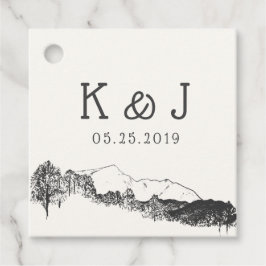 Bergretreat rustikale Hochzeitmonogramm Geschenkanhänger