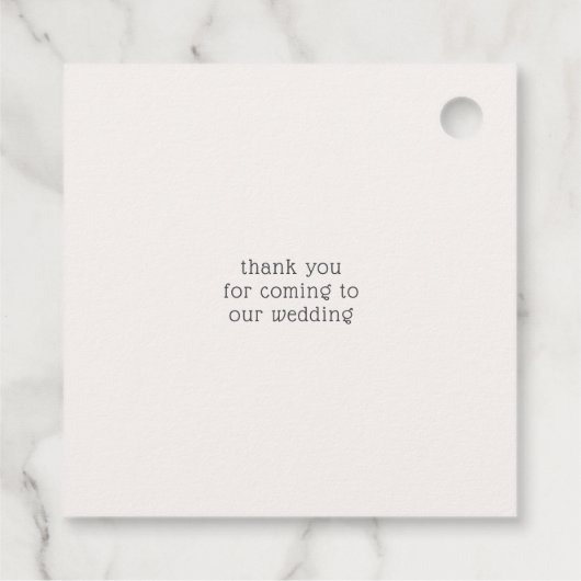 Bergretreat rustikale Hochzeitmonogramm Geschenkanhänger (Rückseite)