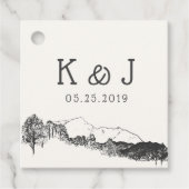 Bergretreat rustikale Hochzeitmonogramm Geschenkanhänger (Vorderseite)