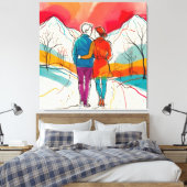 Bergromantik Leinwanddruck (Insitu (Schlafzimmer))