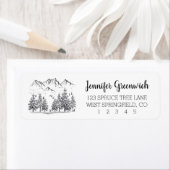 Bergrücksendeadresse Etikett "Waldkiefernbäume" (Insitu)