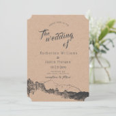 Bergrückzug | Einladung zur Hochzeit (Stehend Vorderseite)