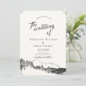 Bergrückzug | Einladung zur Hochzeit (Stehend Vorderseite)