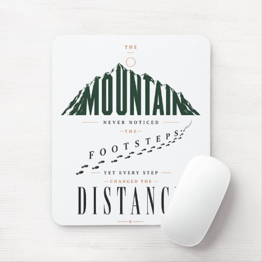 Bergschritte Distanz Zitat Mousepad (Mit Mouse)