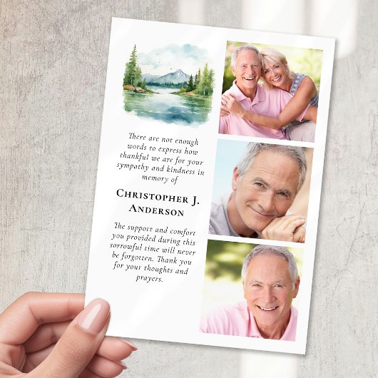 Bergsee 3 Foto Beileid Beerdigung Dankeskarte