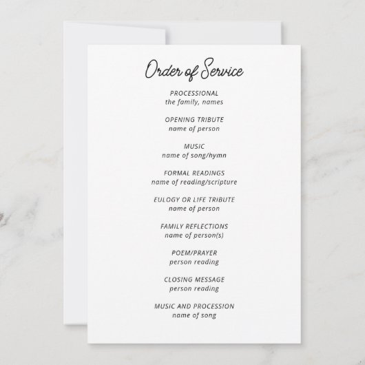 Bergsee, Beerdigung des Programms zur Beerdigung d Einladung (Rückseite)