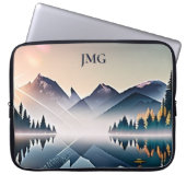 Bergsee bei Sonnenaufgang Unterschrift Laptopschutzhülle (Vorderseite)