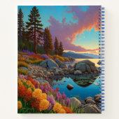 Bergsee Blumen Bunte Kunst Notizblock (Rückseite)