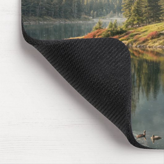 Bergsee Cabin mit Rowboat Mousepad (Ecke)
