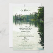 Bergsee-Details in einer Hochzeit Einladung (Rückseite)