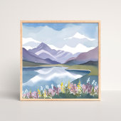 Bergsee | Florale Aquarell-Landschaft Poster