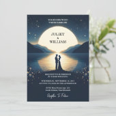 Bergsee Forest Outdoor Lake Wedding Einladung (Stehend Vorderseite)