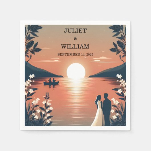 Bergsee Forest Outdoor Lake Wedding Serviette (Vorderseite)