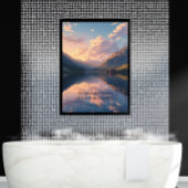 Bergsee Handgemalte Landschaft Poster