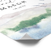 Bergsee Hochzeit Begrüßungszeichen Poster (Ecke)
