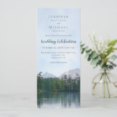 Bergsee - Hochzeit der rustikalen Natur Einladung (Stehend Vorderseite)