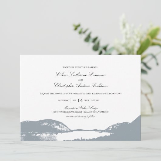 Bergsee | Hochzeit Einladung (Stehend Vorderseite)