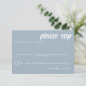 Bergsee-Hochzeit RSVP Karte (Stehend Vorderseite)
