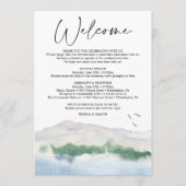 Bergsee Hochzeit Willkommensbrief Programm (Vorderseite)