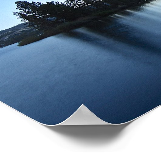 Bergsee, Hütte, Nacht Poster (Ecke)