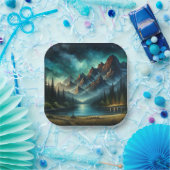 Bergsee/Hütte unter den Sternen Pappteller (Party)