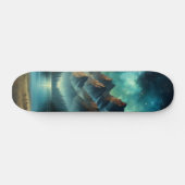 Bergsee/Hütte unter den Sternen Skateboard (Horizontal)