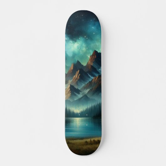Bergsee/Hütte unter den Sternen Skateboard (Vorne)