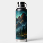 Bergsee/Hütte unter den Sternen Trinkflasche (Rückseite)