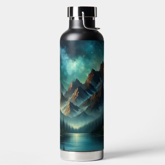 Bergsee/Hütte unter den Sternen Trinkflasche (links)
