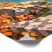 Bergsee im Herbst mit Lärchen – Poster (Ecke)