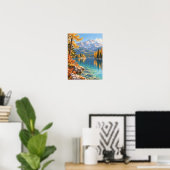 Bergsee im Herbst mit Lärchen – Poster (Heimbüro)