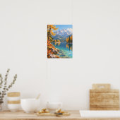 Bergsee im Herbst mit Lärchen – Poster (Küche)