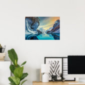 Bergsee im Winter Poster (Heimbüro)