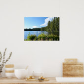 Bergsee, Kanu, Wildblumen Poster (Küche)