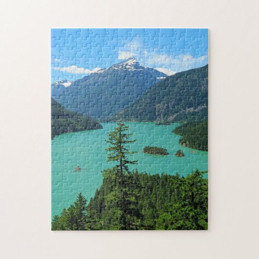 Bergsee-Landschaft im Norden Cascades WA Puzzle (Vertikal)